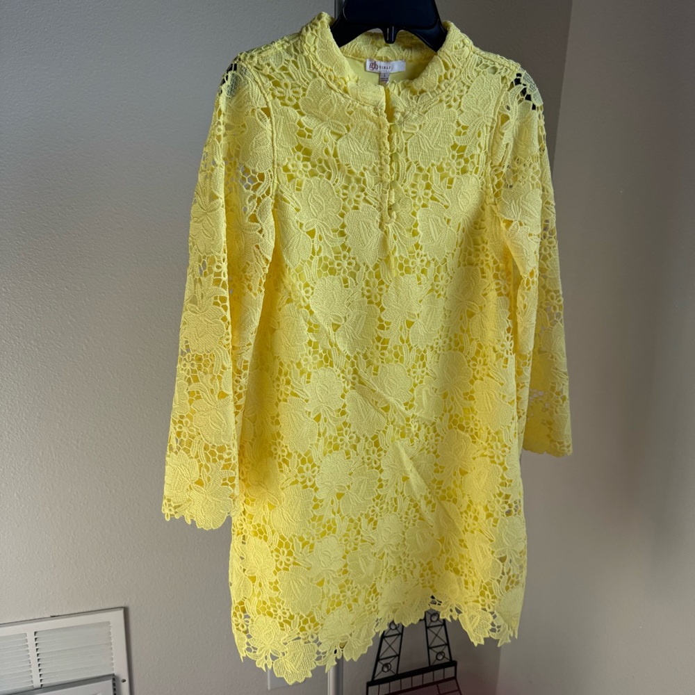 NWT GB Social Big Girls Family Matching Three Quarter Sleeve Eyelet Caftan Dress - Picture 3 of 8